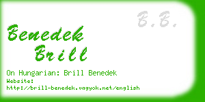 benedek brill business card